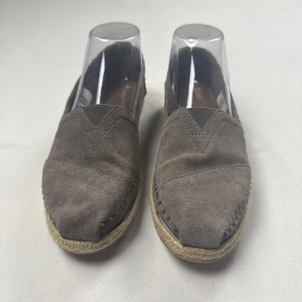 TOMS Womens Alpargata Suede Espadrille Slip On Shoes Grey Size 6 1002920416
